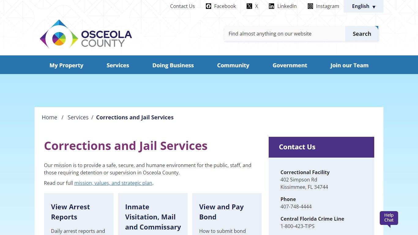 Corrections and Jail Services - Osceola County, Florida